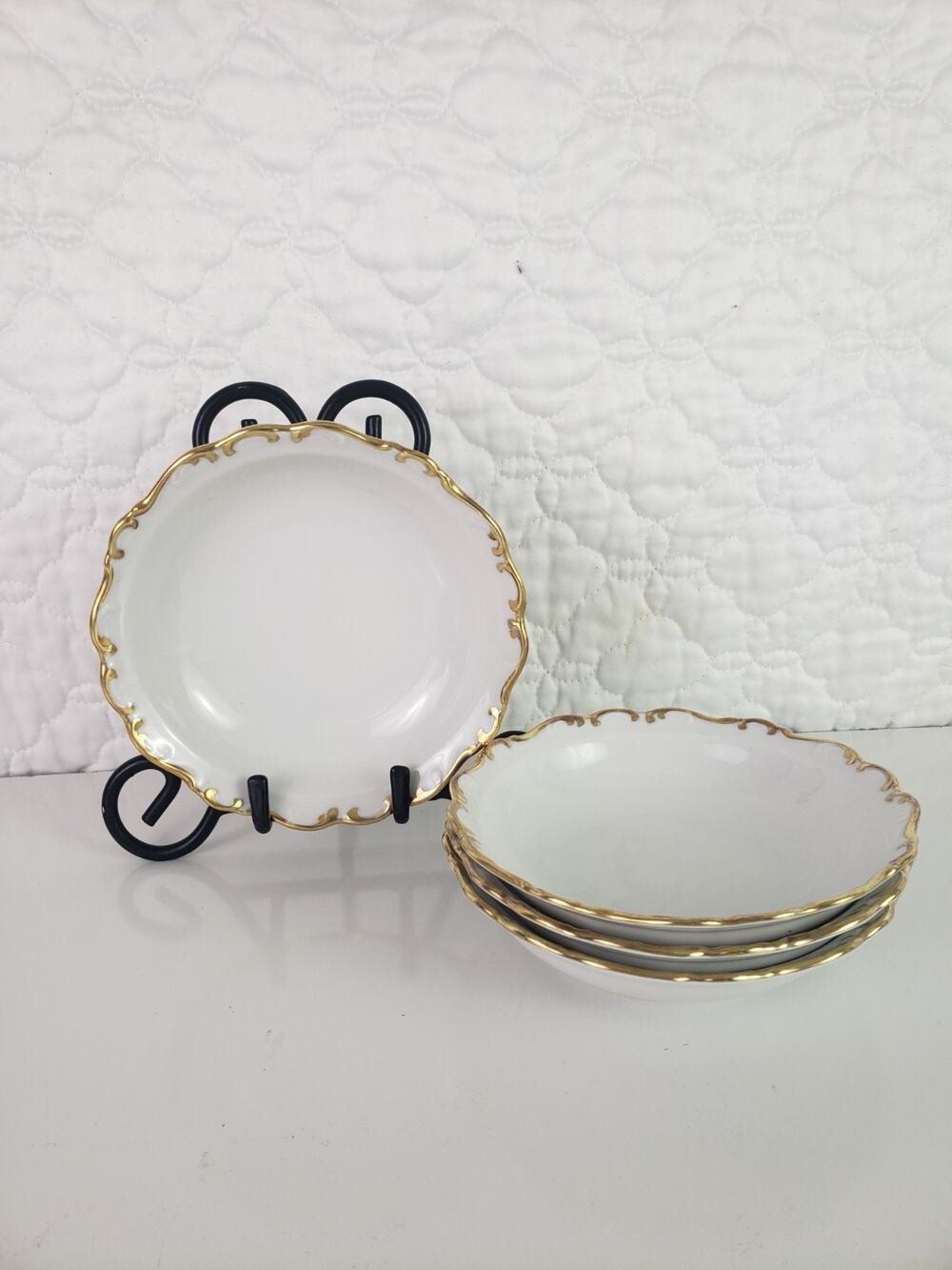 Schumann Arzberg Germany Gold Elegance Fruit Dessert Sauce Bowl 5" - 4 Pcs